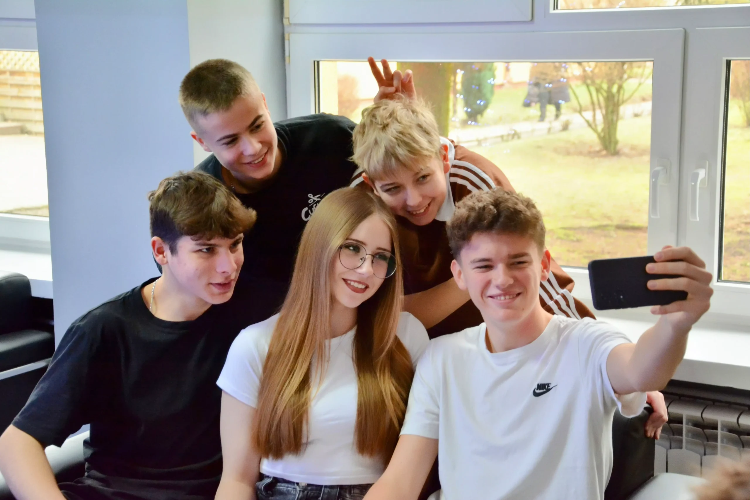Uniowie robiący selfie